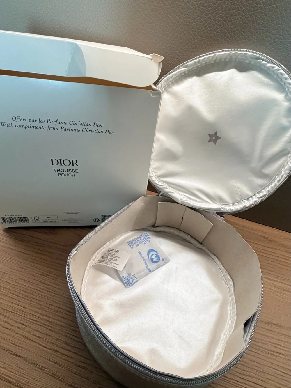 Dior GWP Silver Round Makeup Pouch Vanity Case 2025 Limited Edition